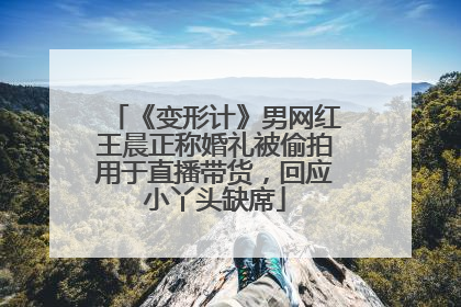 《变形计》男网红王晨正称婚礼被偷拍用于直播带货，回应小丫头缺席