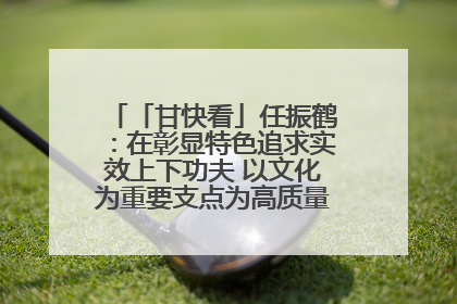「甘快看」任振鹤：在彰显特色追求实效上下功夫 以文化为重要支点为高质量发展增添动能