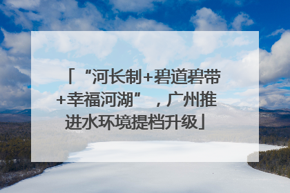 “河长制+碧道碧带+幸福河湖”，广州推进水环境提档升级