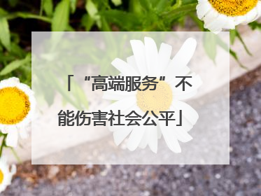 “高端服务”不能伤害社会公平