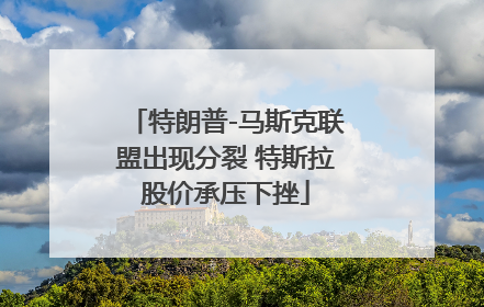 特朗普-马斯克联盟出现分裂 特斯拉股价承压下挫