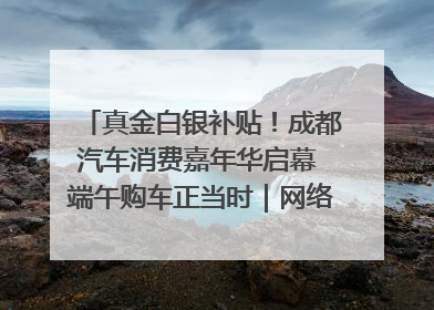 真金白银补贴！成都汽车消费嘉年华启幕 端午购车正当时｜网络中国节·端午