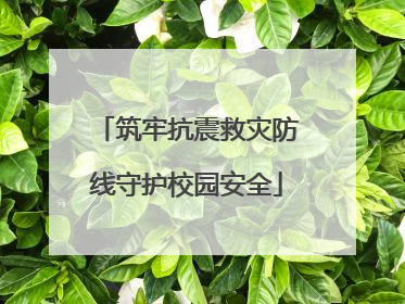 筑牢抗震救灾防线守护校园安全