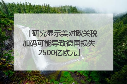 研究显示美对欧关税加码可能导致德国损失2500亿欧元