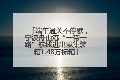 端午通关不停歇，宁波舟山港“一带一路”航线进出境集装箱1.48万标箱