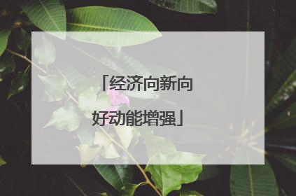 经济向新向好动能增强