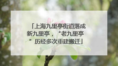 上海九里亭街道落成新九里亭，“老九里亭”历经多次重建搬迁