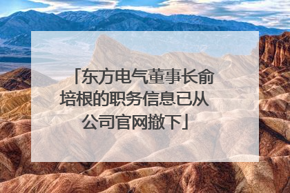 东方电气董事长俞培根的职务信息已从公司官网撤下