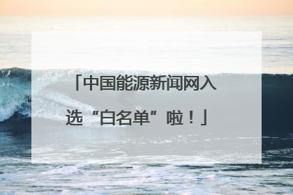 中国能源新闻网入选“白名单”啦！