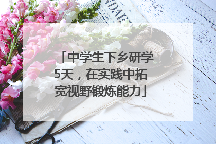 中学生下乡研学5天，在实践中拓宽视野锻炼能力