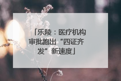 乐陵：医疗机构审批跑出“四证齐发”新速度