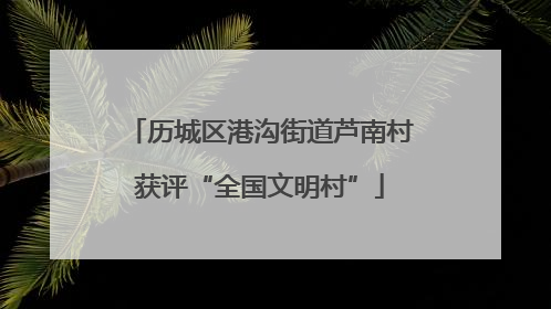 历城区港沟街道芦南村获评“全国文明村”