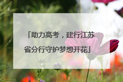 助力高考，建行江苏省分行守护梦想开花