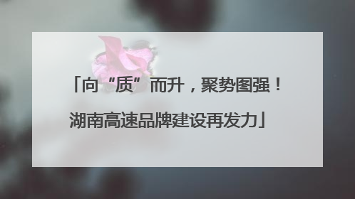 向“质”而升，聚势图强！湖南高速品牌建设再发力