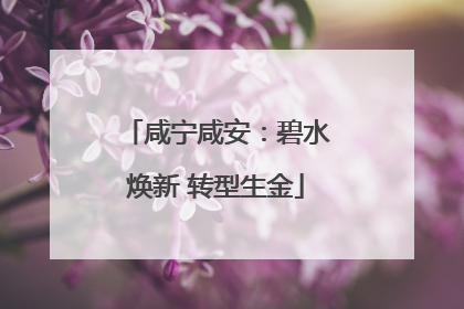 咸宁咸安：碧水焕新 转型生金