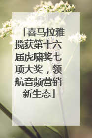 喜马拉雅揽获第十六届虎啸奖七项大奖，领航音频营销新生态