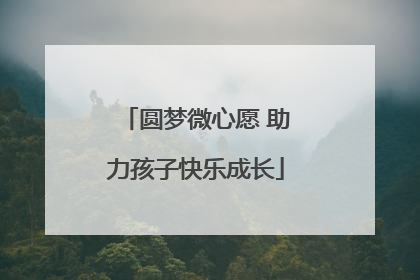 圆梦微心愿 助力孩子快乐成长
