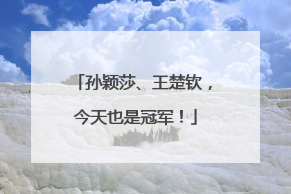 孙颖莎、王楚钦，今天也是冠军！