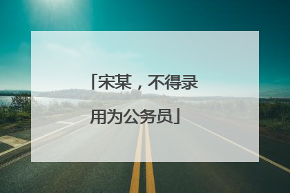 宋某，不得录用为公务员