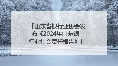 山东省银行业协会发布《2024年山东银行业社会责任报告》