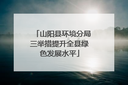 山阳县环境分局三举措提升全县绿色发展水平
