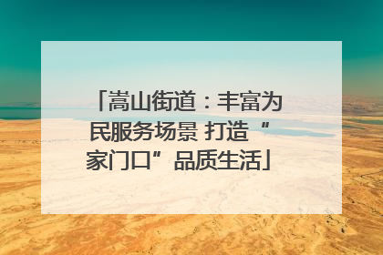 嵩山街道：丰富为民服务场景 打造“家门口”品质生活