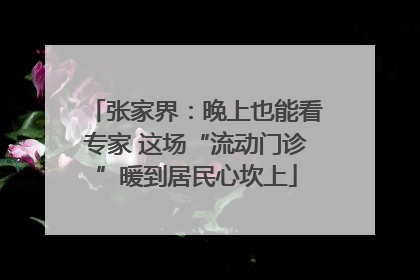 张家界：晚上也能看专家 这场“流动门诊”暖到居民心坎上