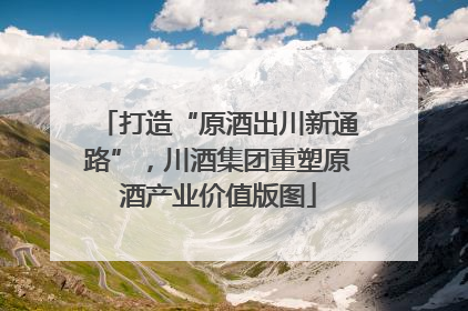 打造“原酒出川新通路”，川酒集团重塑原酒产业价值版图