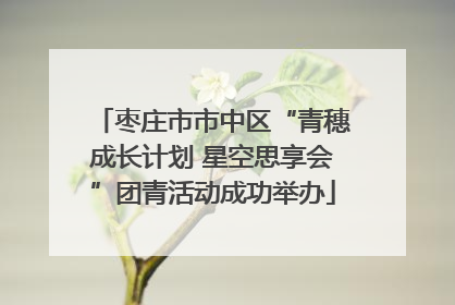枣庄市市中区“青穗成长计划 星空思享会”团青活动成功举办
