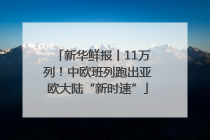 新华鲜报丨11万列！中欧班列跑出亚欧大陆“新时速”