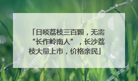 日啖荔枝三百颗，无需“长作岭南人”，长沙荔枝大量上市，价格亲民