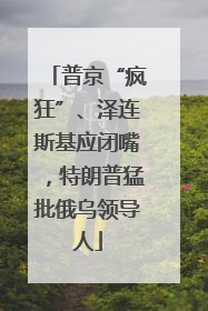 普京“疯狂”、泽连斯基应闭嘴，特朗普猛批俄乌领导人