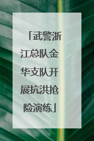 武警浙江总队金华支队开展抗洪抢险演练