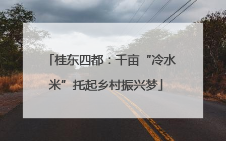 桂东四都：千亩“冷水米”托起乡村振兴梦