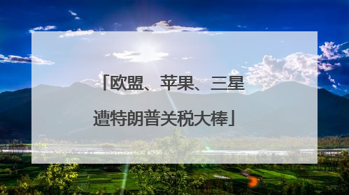 欧盟、苹果、三星遭特朗普关税大棒
