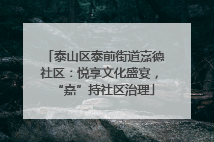 泰山区泰前街道嘉德社区：悦享文化盛宴，“嘉”持社区治理