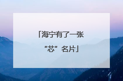 海宁有了一张“芯”名片