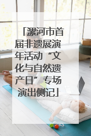 漯河市首届非遗展演年活动“文化与自然遗产日”专场演出侧记