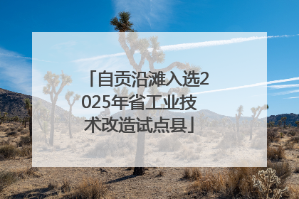 自贡沿滩入选2025年省工业技术改造试点县