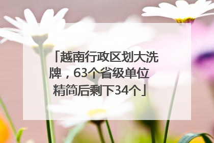 越南行政区划大洗牌，63个省级单位精简后剩下34个