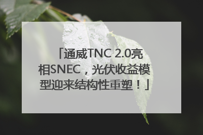 通威TNC 2.0亮相SNEC，光伏收益模型迎来结构性重塑！
