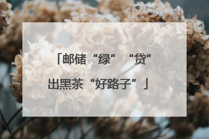 邮储“绿”“贷”出黑茶“好路子”