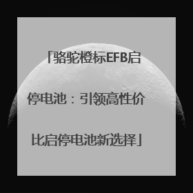 骆驼橙标EFB启停电池：引领高性价比启停电池新选择