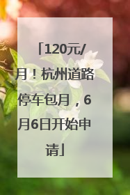 120元/月！杭州道路停车包月，6月6日开始申请